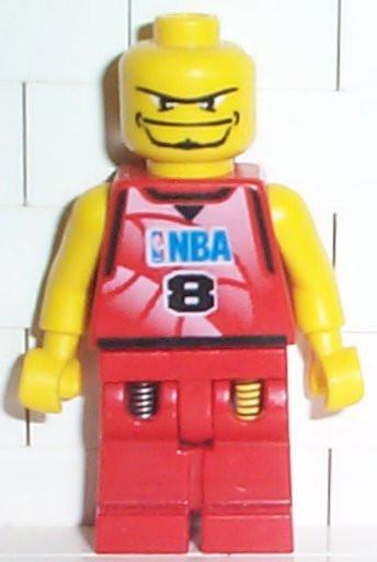 LEGO Minifigure-NBA Player, Number 8 without Hair-Sports / Basketball-NBA046-Creative Brick Builders